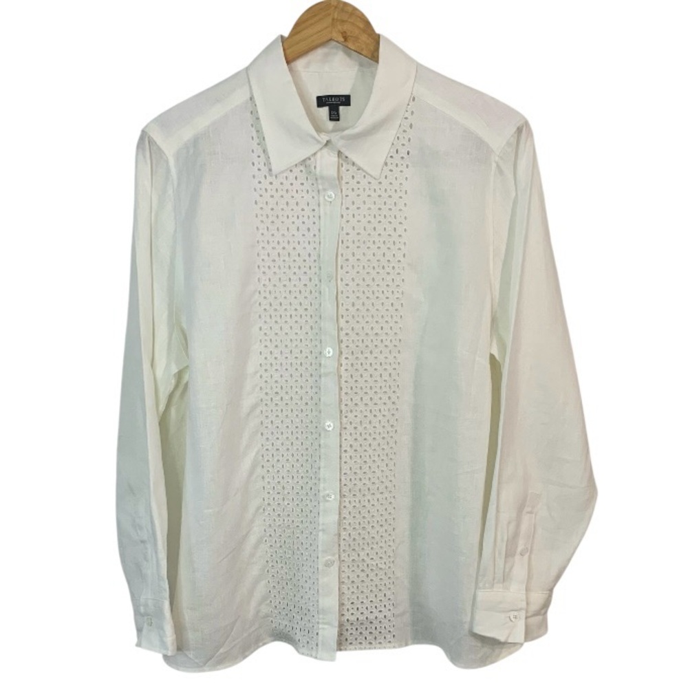 TALBOTS 100% Linen Long Sleeve Shirt Sz 2X